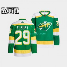 Camiseta Minnesota Wild Marc-Andre Fleury 29 Adidas 2022-2023 Reverse Retro Verde Authentic - Criança